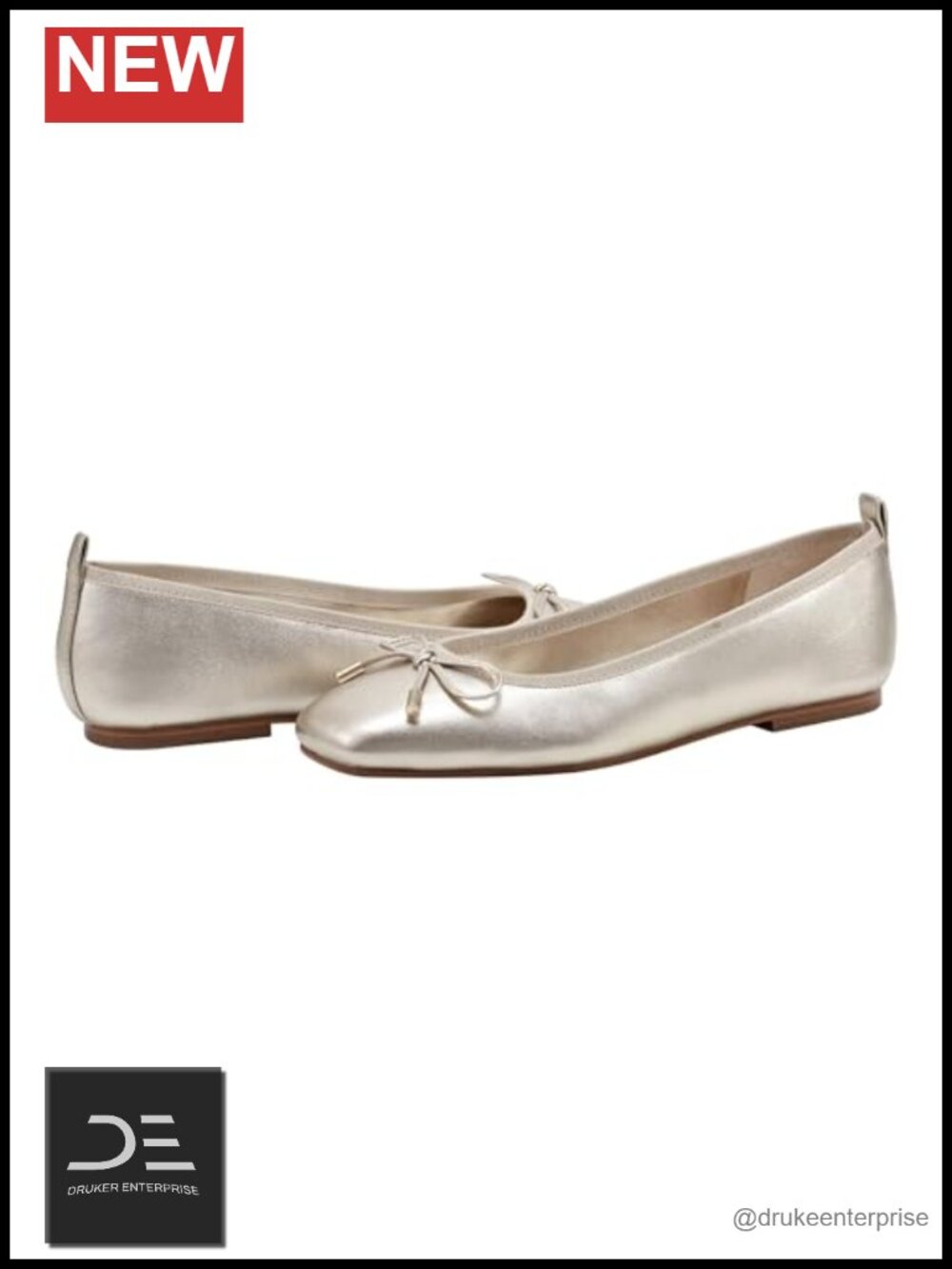 Leather Square Toe Bow Flats Slip-On Women's Dress Shoes